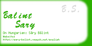 balint sary business card