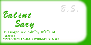 balint sary business card